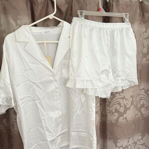 Elegant White Women's Pajama Set